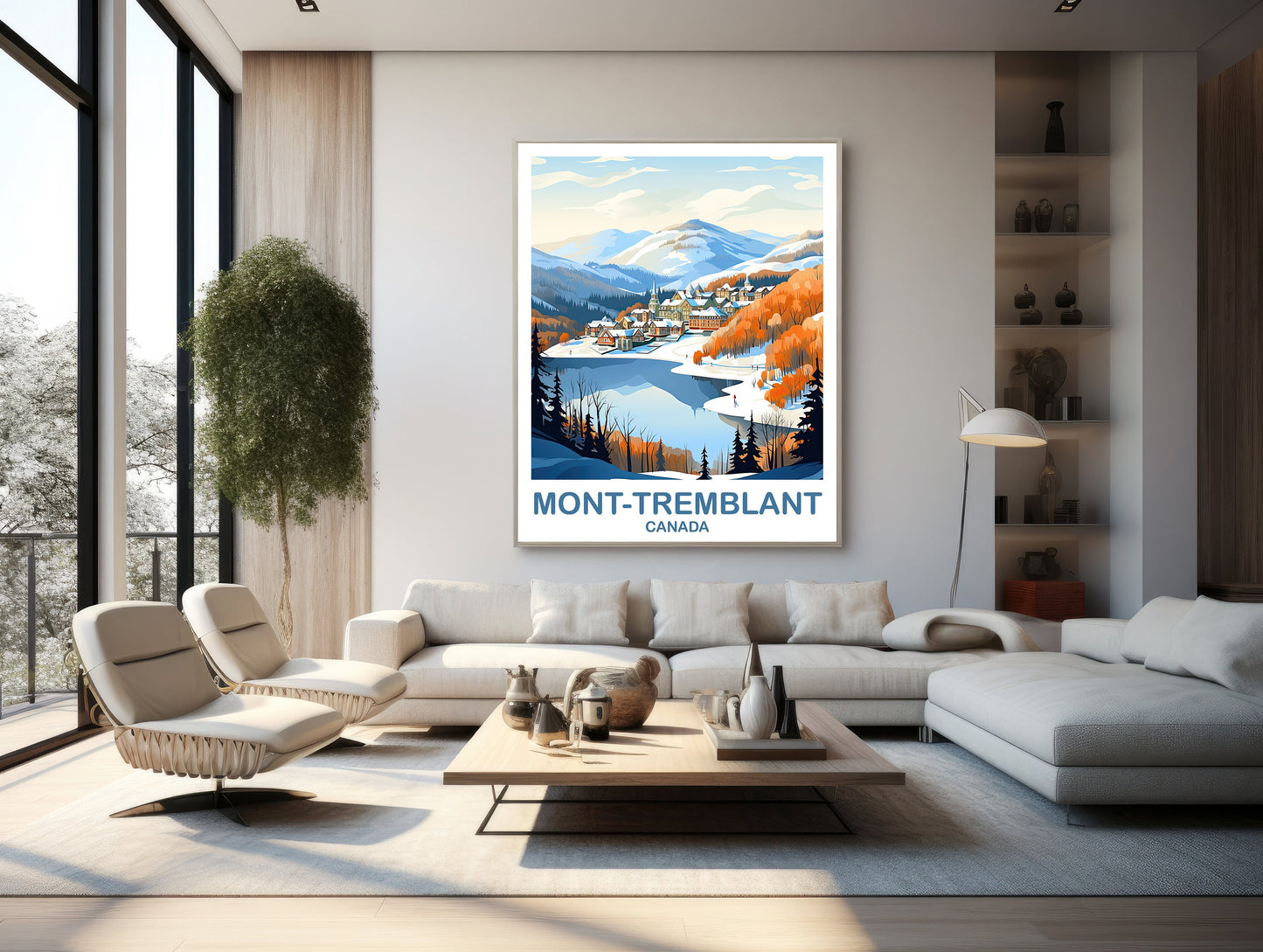 Mont-Tremblant Travel Art, Quebec Travel Poster Art , Mont-Tremblant Wall Art, Canada Travel Art, Travel Art Poster | T2NA_QUMT1