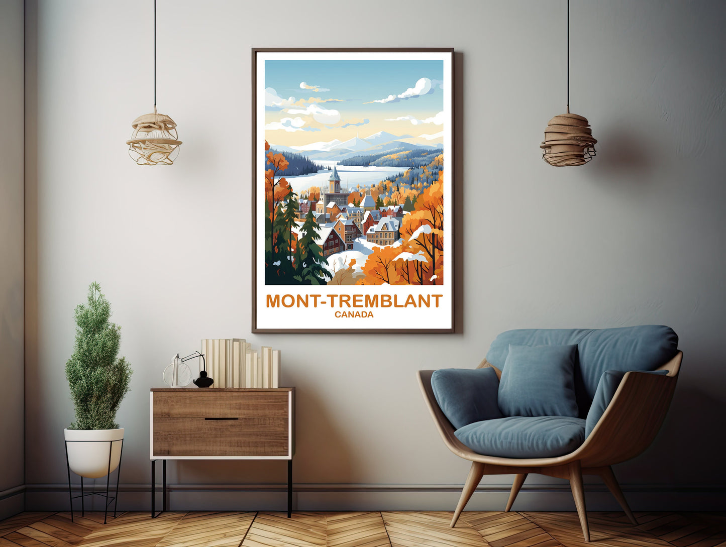 Mont-Tremblant Travel Art, Quebec Travel Poster Art , Mont-Tremblant Wall Art, Canada Travel Art, Travel Art Poster | T2NA_QUMT2