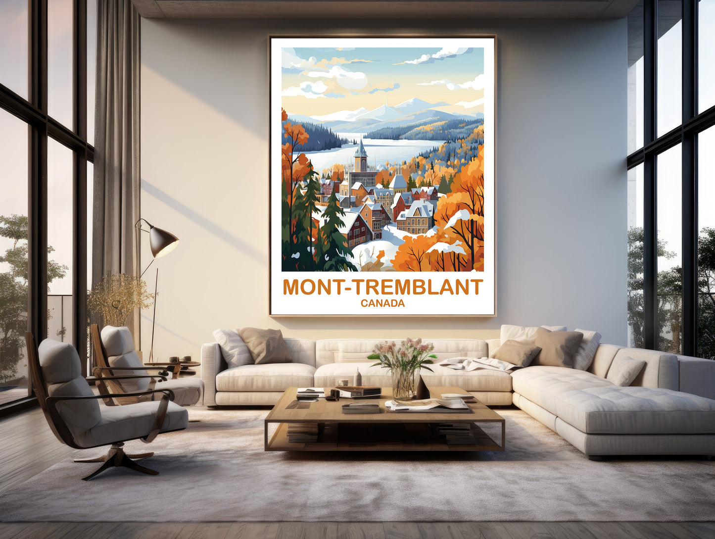 Mont-Tremblant Travel Art, Quebec Travel Poster Art , Mont-Tremblant Wall Art, Canada Travel Art, Travel Art Poster | T2NA_QUMT2