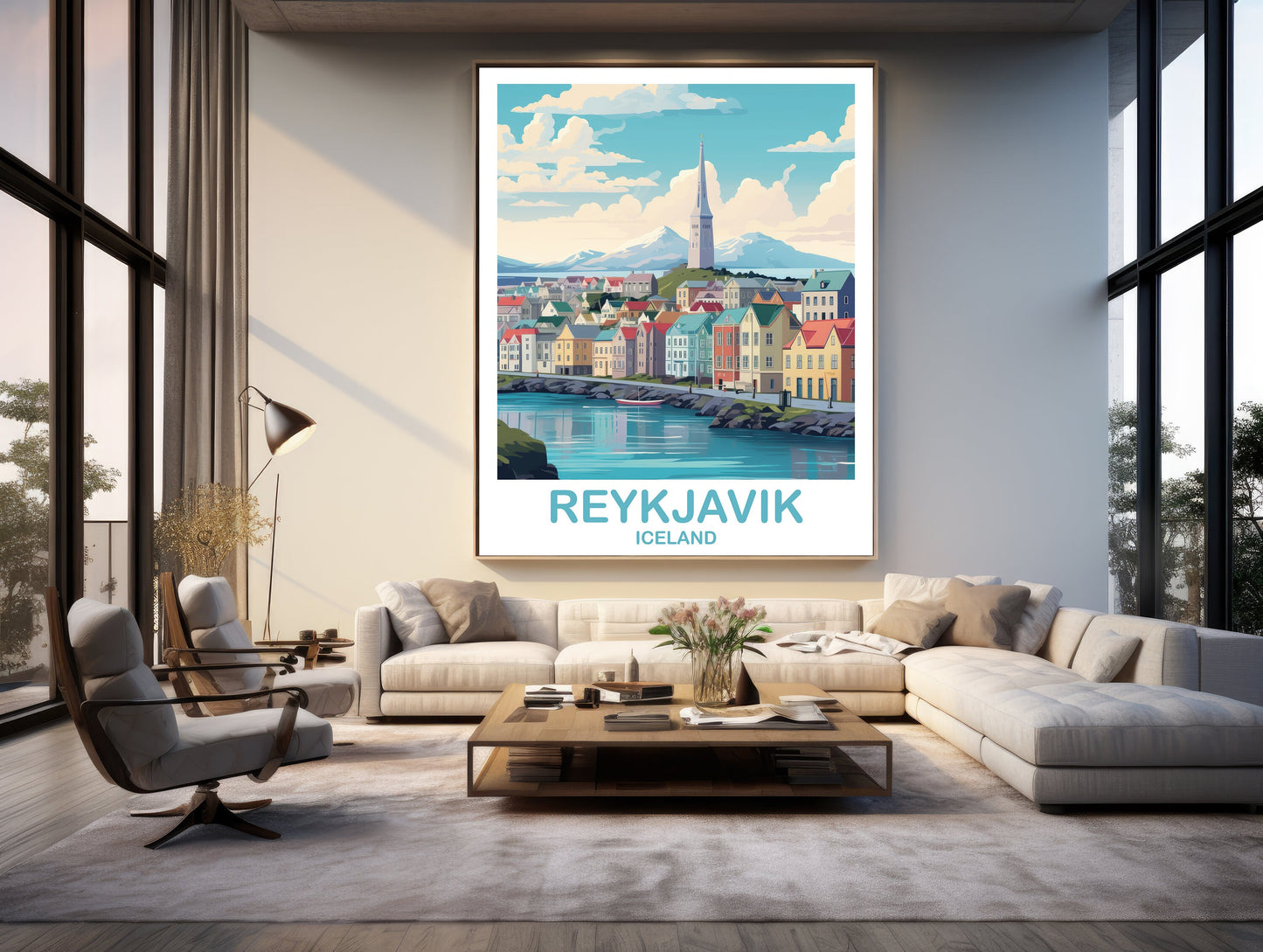 Reykjavik Iceland Travel Art, Reykjavik Wall Art, Iceland Wall Art, Reykjavik Travel Wall Art, Travel Poster, Travel Wall Art | T2EU_ICRE1