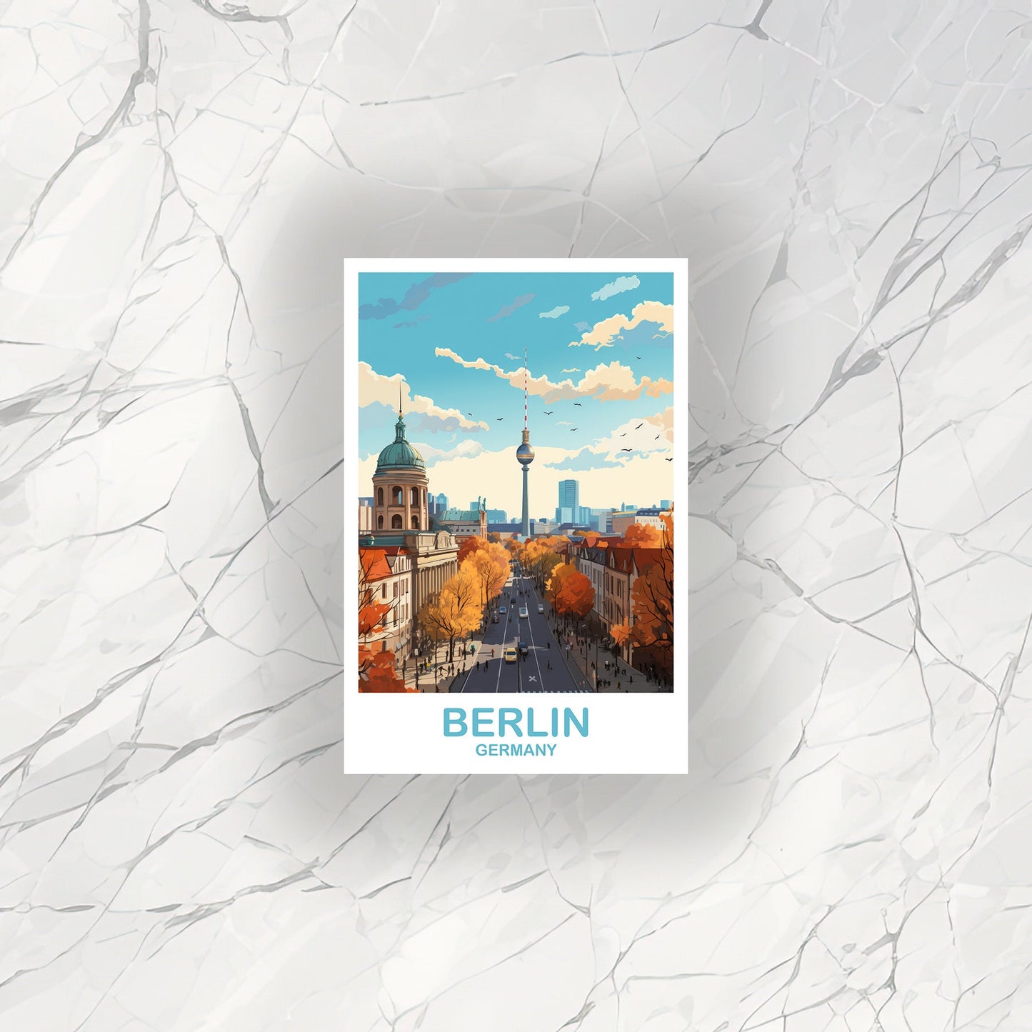 Berlin Germany Travel Sticker, Berlin Sticker, Germany Sticker, Berlin Travel Sticker, Travel Sticker, Travel Art | T2EU_GEBE1_S