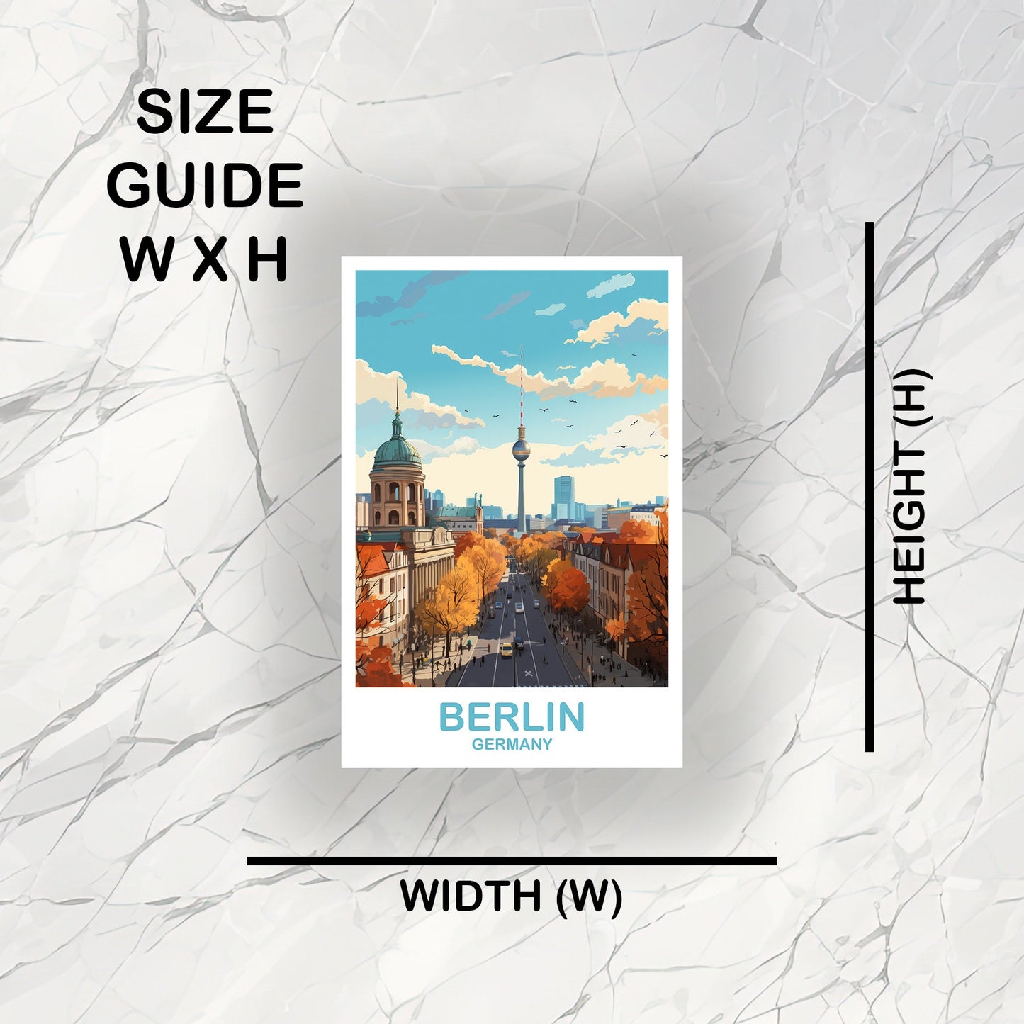 Berlin Germany Travel Sticker, Berlin Sticker, Germany Sticker, Berlin Travel Sticker, Travel Sticker, Travel Art | T2EU_GEBE1_S