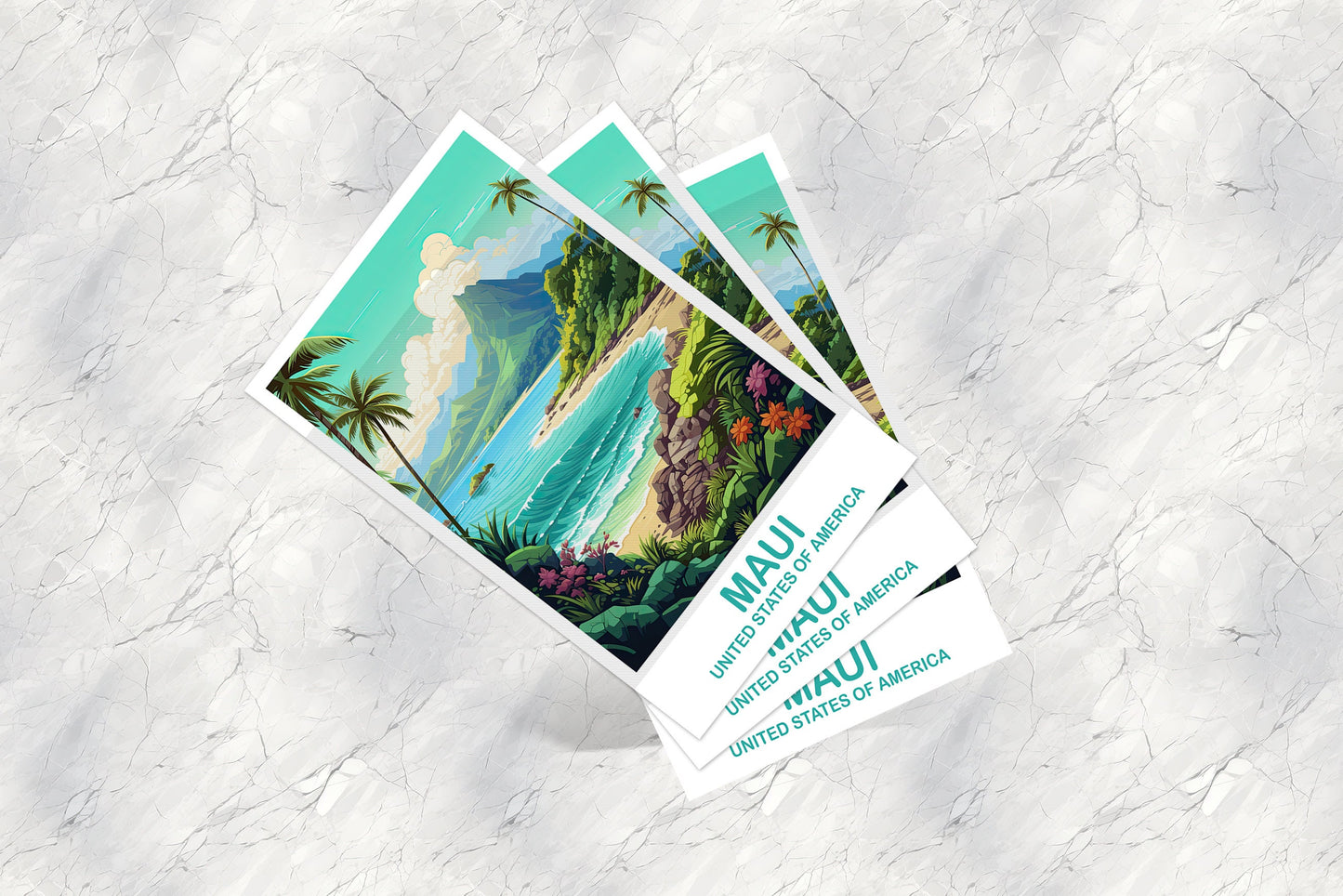 Maui Travel Postcard Art, Maui Hawaii Travel Postcard,, Maui Wall Art Poster, USA Travel Postcard, Hawaii Travel Postcard | T2NA_HAMA1_P