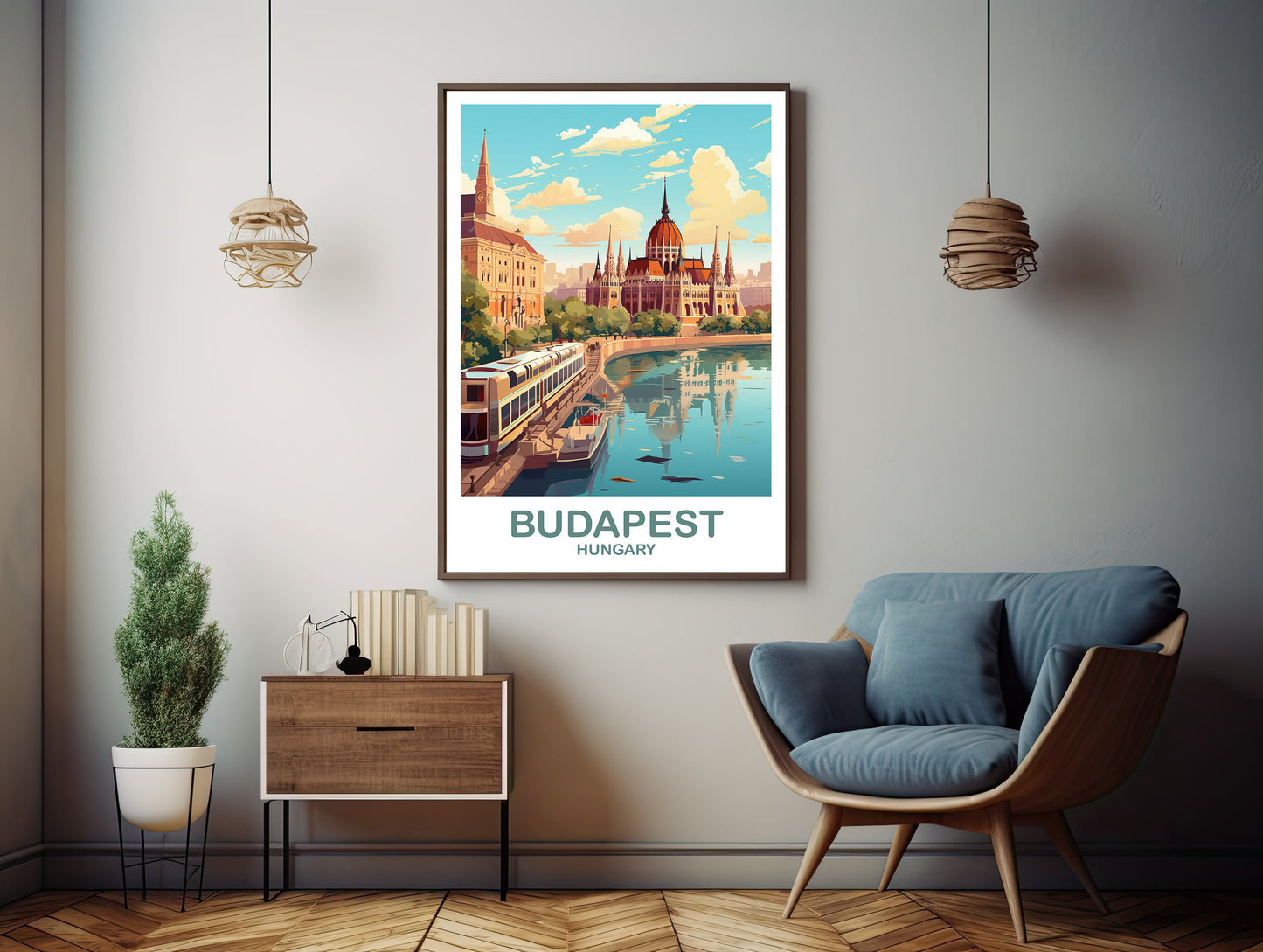 Budapest Travel Wall Art, Hungary Travel Art, Budapest Wall Art Poster, Hungary Travel Art Poster, City Skyline Sunset Wall Art | T2EU_HUBU1