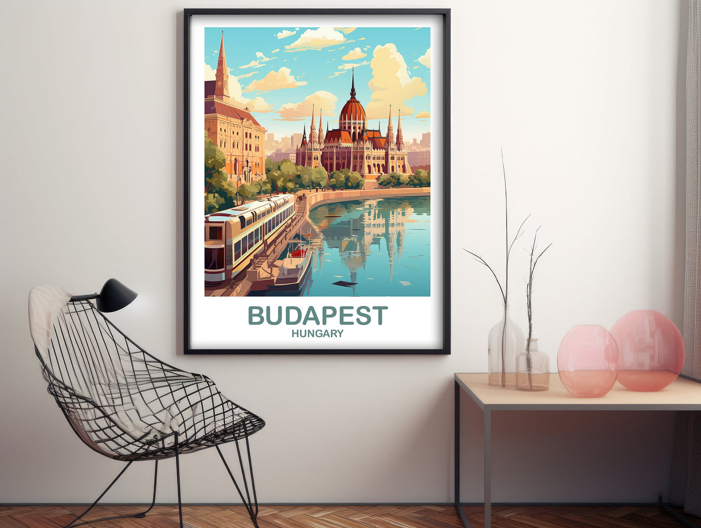Budapest Travel Wall Art, Hungary Travel Art, Budapest Wall Art Poster, Hungary Travel Art Poster, City Skyline Sunset Wall Art | T2EU_HUBU1