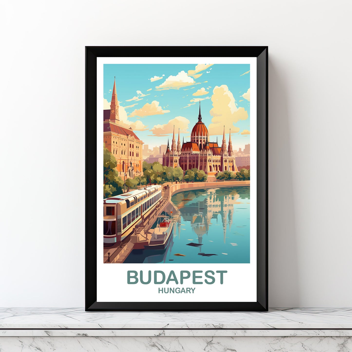 Budapest Travel Wall Art, Hungary Travel Art, Printable Budapest Wall Art, Hungary Travel Art, City Skyline Sunset Wall Art | DT2EU_HUBU1