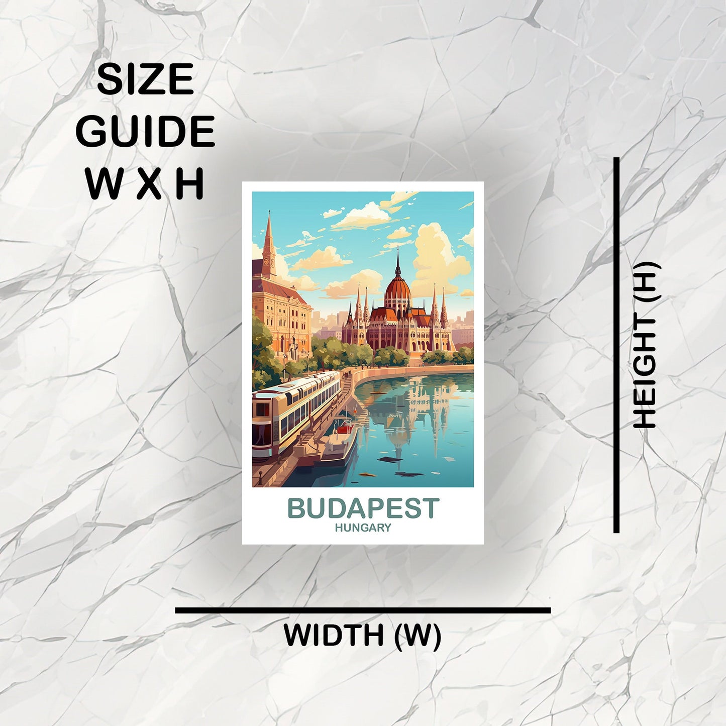Budapest Travel Sticker Art, Hungary Travel Sticker, Budapest Sticker, City Skyline Sunset Sticker, Travel Sticker | T2EU_HUBU1_S