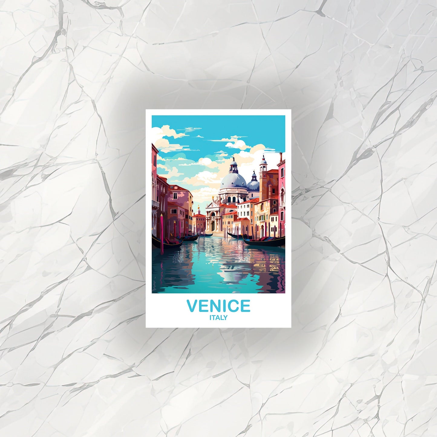 Venice Italy Travel Sticker, Venice Travel Art Sticker, Italy Travel Sticker, Venice Travel Art, Travel Sticker, Venice Italy | T2EU_ITVE1_S