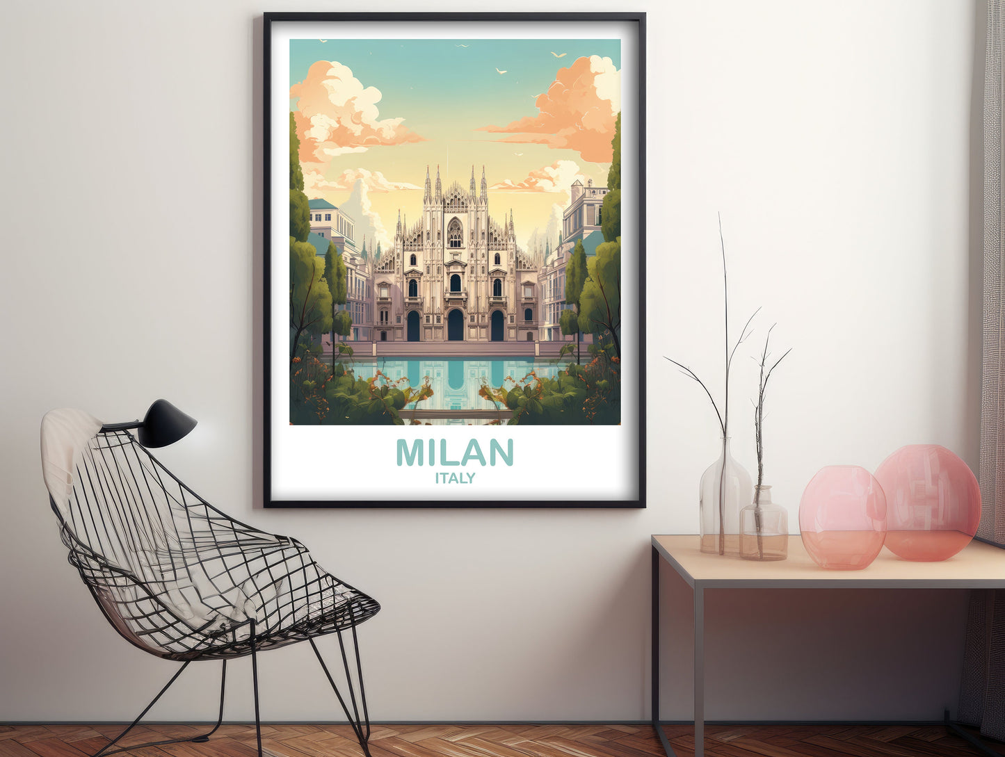 Milan Italy Travel Art Poster, Milan Travel Art, Italy Poster, Milan Travel Wall Art, Italy Travel Wall Art | T2EU_ITMI1