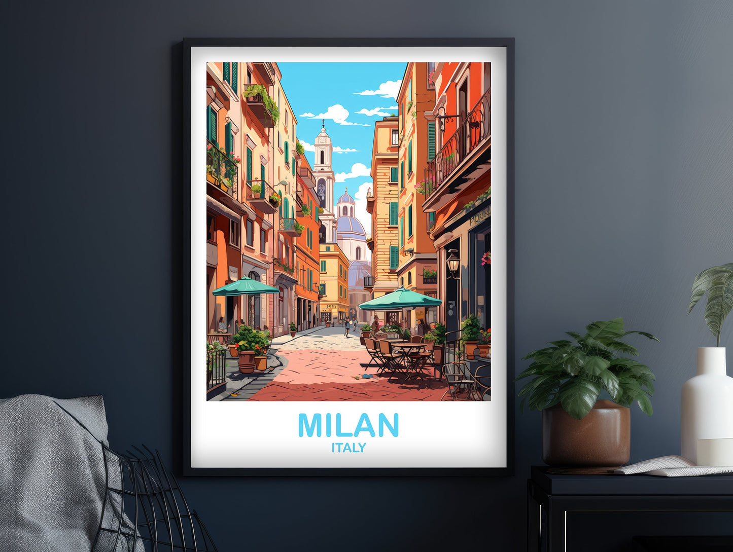 Milan Italy Travel Art Poster, Milan Travel Art, Italy Poster, Milan Travel Wall Art, Italy Travel Wall Art | T2EU_ITMI2
