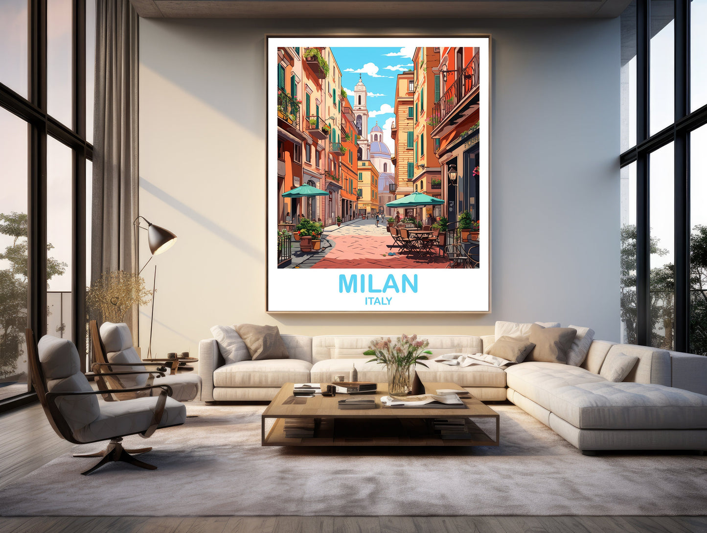 Milan Italy Travel Art Poster, Milan Travel Art, Italy Poster, Milan Travel Wall Art, Italy Travel Wall Art | T2EU_ITMI2
