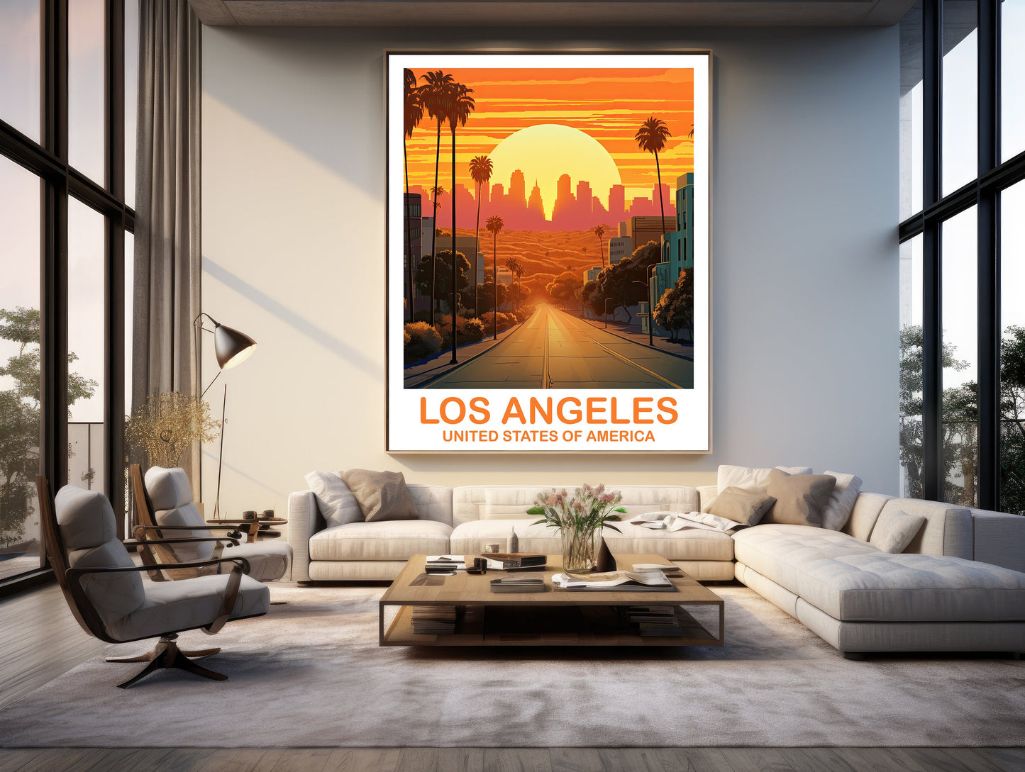 Los Angeles Travel Print, California Travel Wall Art, Los Angeles Wall Art Poster, City Skyline Wall Art, California Wall Art | T2NA_CALA1
