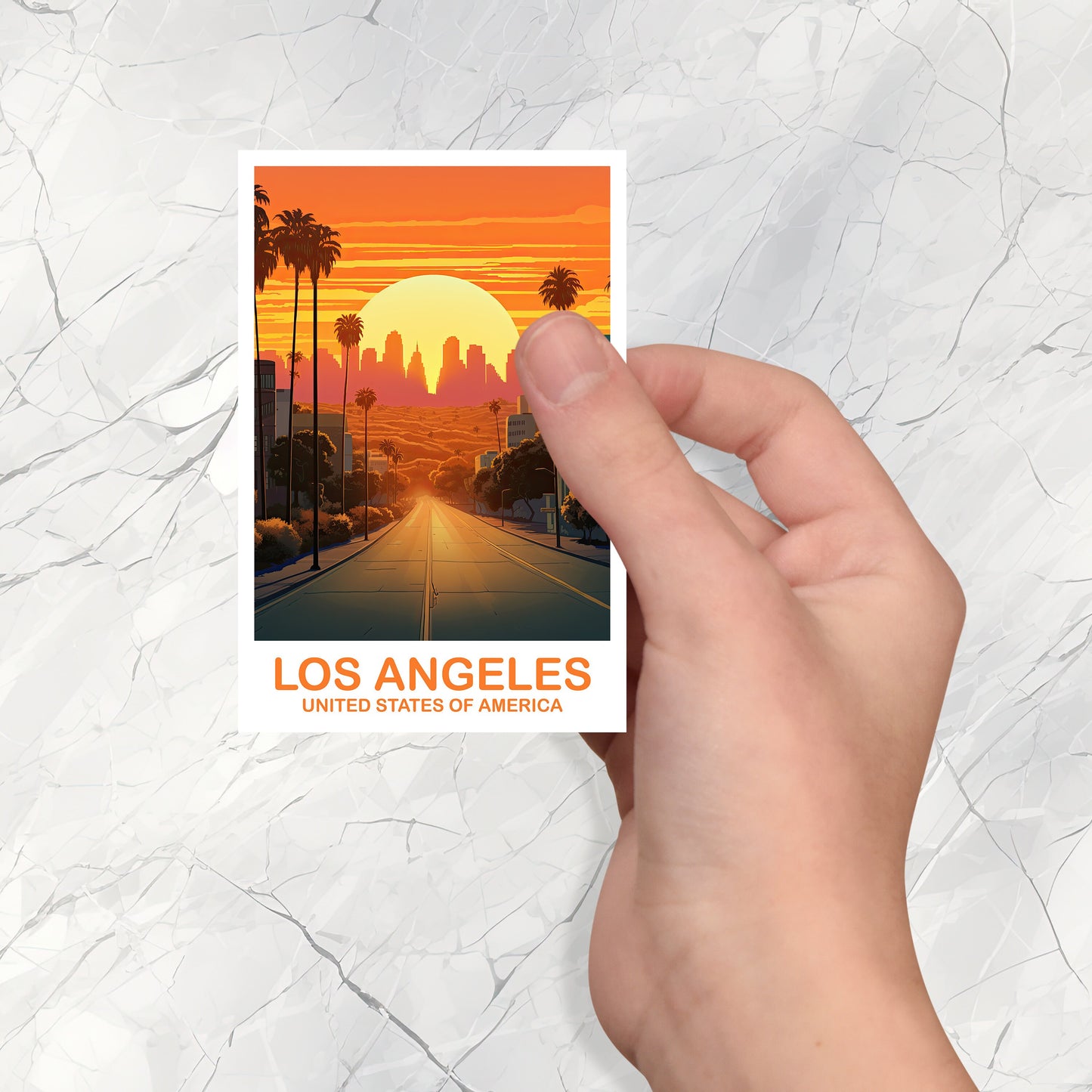 Los Angeles Travel Sticker, California Travel Sticker, Los Angeles, City Skyline Art, California Sticker, Travel Sticker | T2NA_CALA1_S
