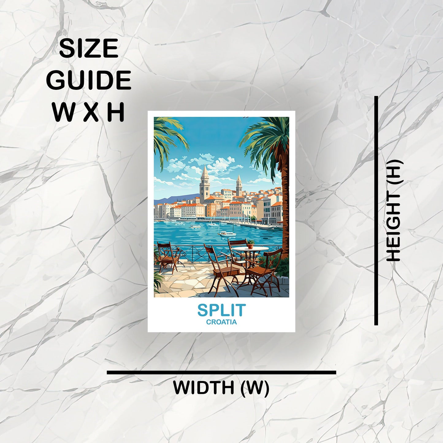 Split Croatia Travel Sticker, Split Travel Art, Croatia Sticker, Split Travel Sticker Art, Croatia Travel Art, Travel Sticker | T2EU_CRSP1_S