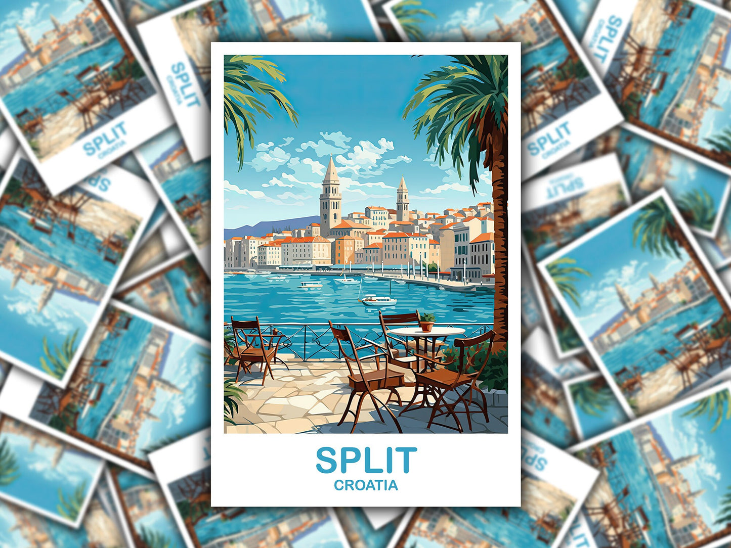 Split Croatia Travel Sticker, Split Travel Art, Croatia Sticker, Split Travel Sticker Art, Croatia Travel Art, Travel Sticker | T2EU_CRSP1_S