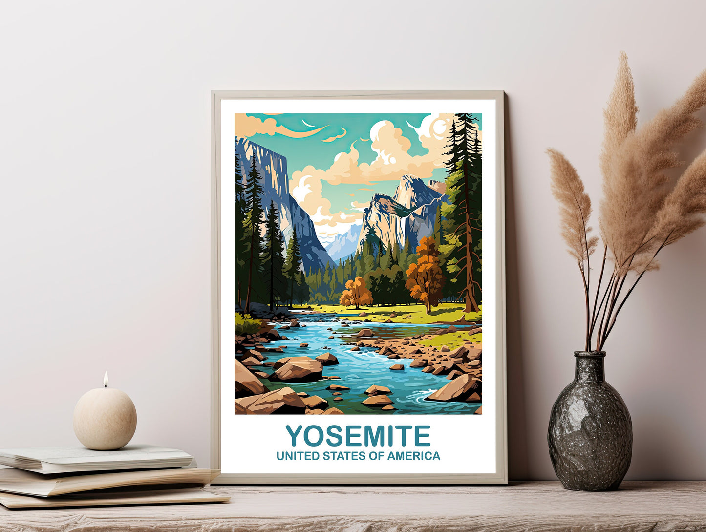 Yosemite Park Travel Print, California Travel Wall Art, National Park, Digital Yosemite National Park Wall Art, Travel Print | DT2NA_CAYNP1