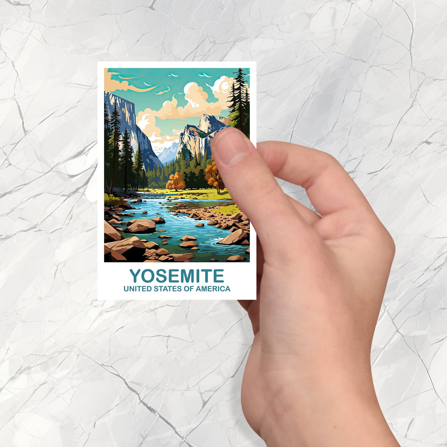 Yosemite Park Travel Sticker, California Travel Art, National Park Sticker, Yosemite National Park Sticker, Travel Sticker | T2NA_CAYNP1_S