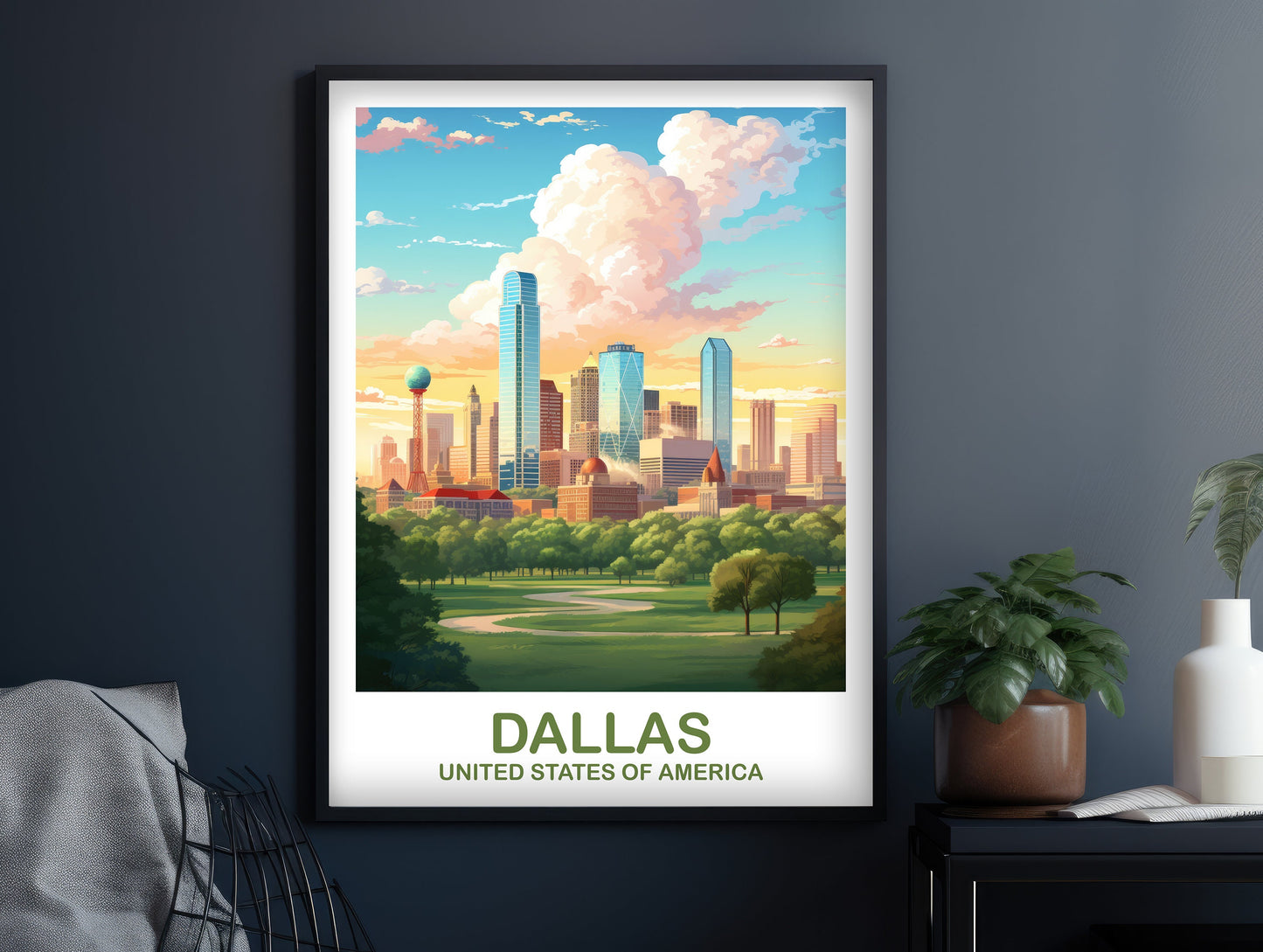 Dallas Texas Travel Poster, Dallas Wall Art, Texas Wall Art, Dallas Texas Poster, Travel Wall Art | T2NA_TEDA1