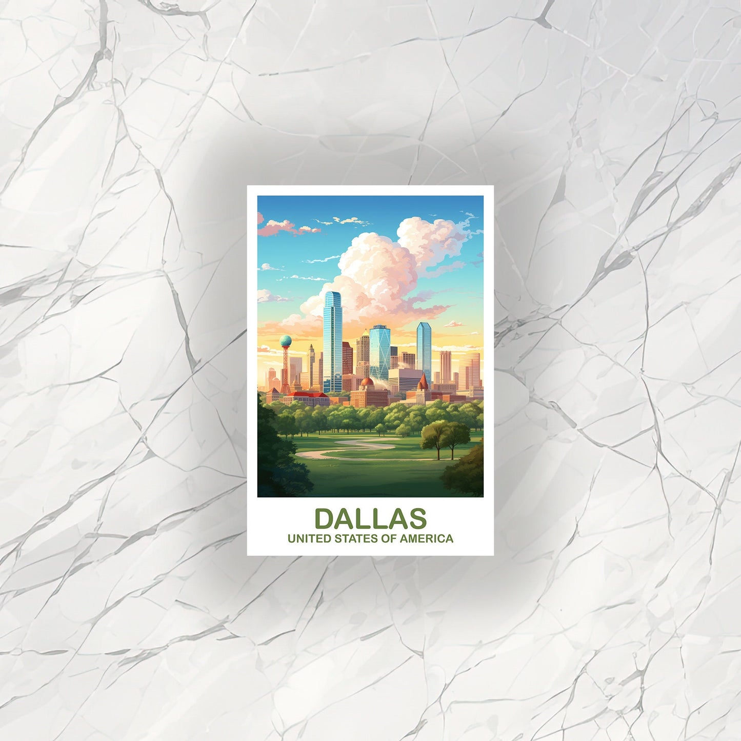 Dallas Texas Travel Sticker, Dallas Sticker Art, Texas Wall Art, Dallas Texas Sticker, Travel Sticker Art, Suitcase Sticker | T2NA_TEDA1_S