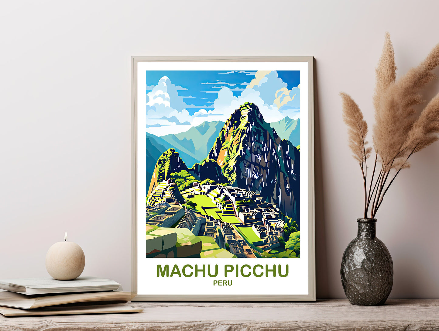Machu Picchu Travel Art, Puru Art, Printable Machu Picchu Wall Art, Peru Travel Art, Travel Art, Machu Picchu Puru Travel Art | DT2SA_PEMA1