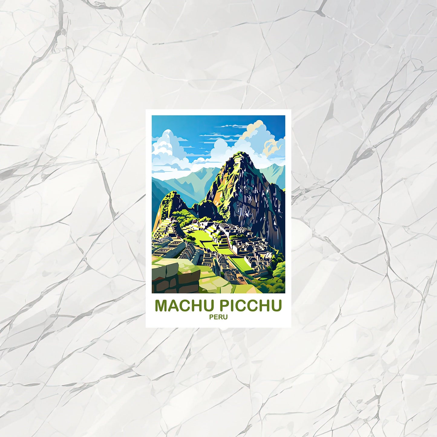Machu Picchu Travel Sticker, Puru Sticker Art, Machu Picchu Sticker, Travel Sticker Art, Machu Picchu Puru Sticker | T2SA_PEMA1_S