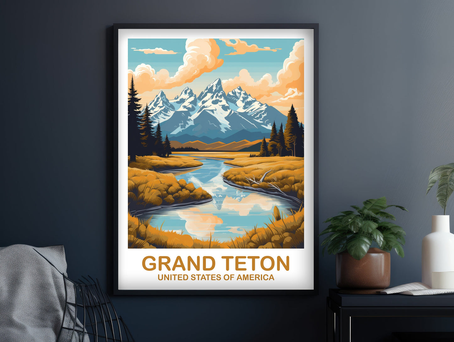Grand Teton Travel Print, Wyoming Travel Wall Art, National Park Poster, Grand Teton National Park Travel Art, Travel Print | T2NA_WYGT1