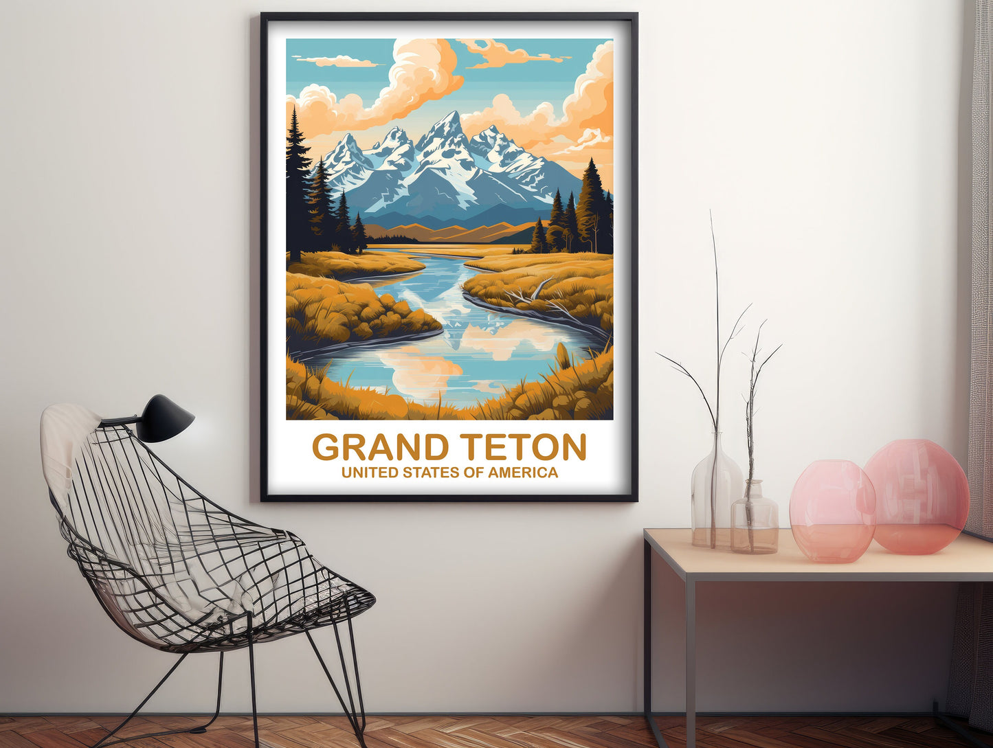 Grand Teton Travel Print, Wyoming Travel Wall Art, National Park Poster, Grand Teton National Park Travel Art, Travel Print | T2NA_WYGT1