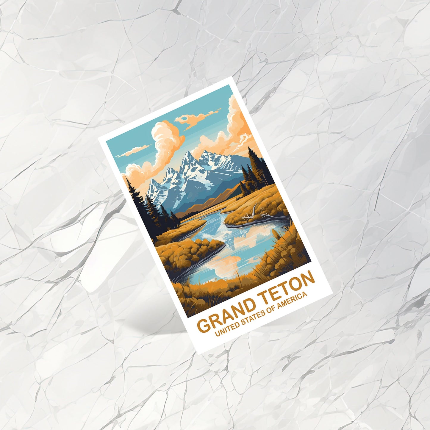 Grand Teton Travel Postcard, Wyoming Travel Postcard, National Park Postcard, Grand Teton National Park Travel Postcard | T2NA_WYGT1_P