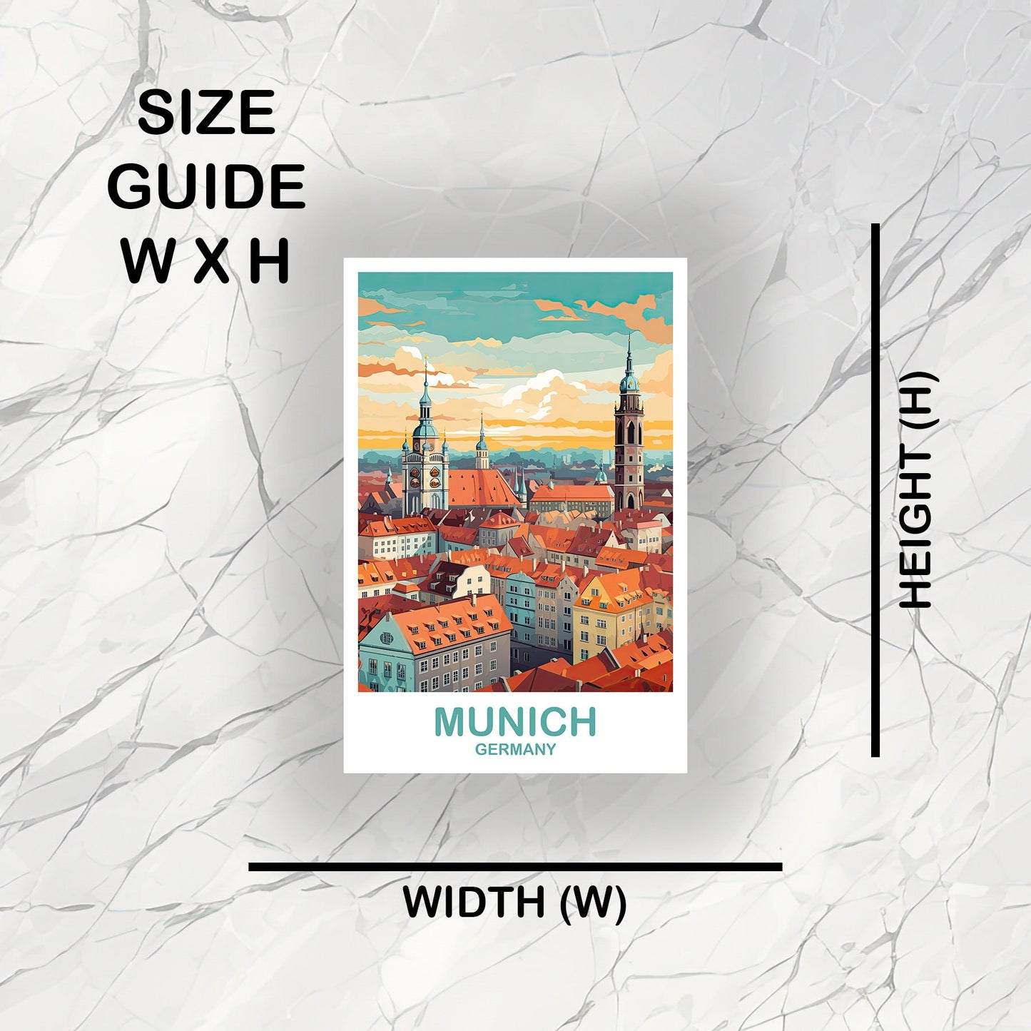 Munich Germany Travel Sticker, Munich Art, Germany Sticker Art, Munich Travel Sticker Art, Travel Sticker, Travel Art | T2EU_GEMU1_S