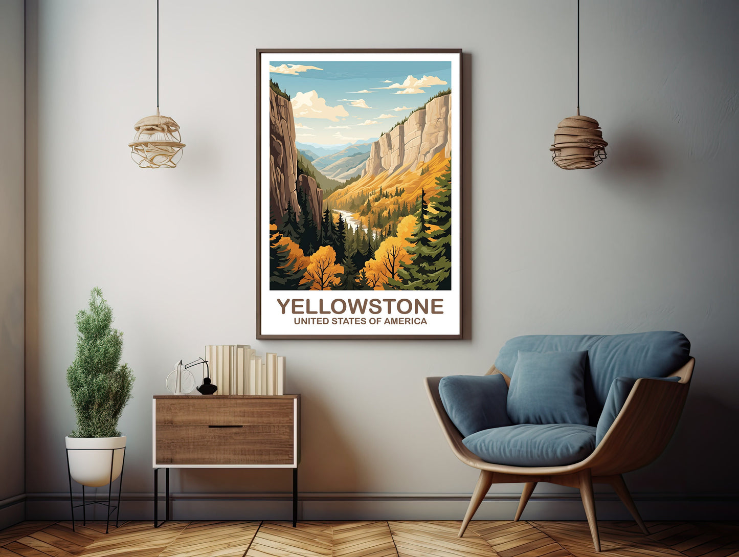Yellowstone Park Travel Print, Travel Wall Art, National Park Poster, Yellowstone National Park Travel Art, Travel Print | T2NA_WYYNP1