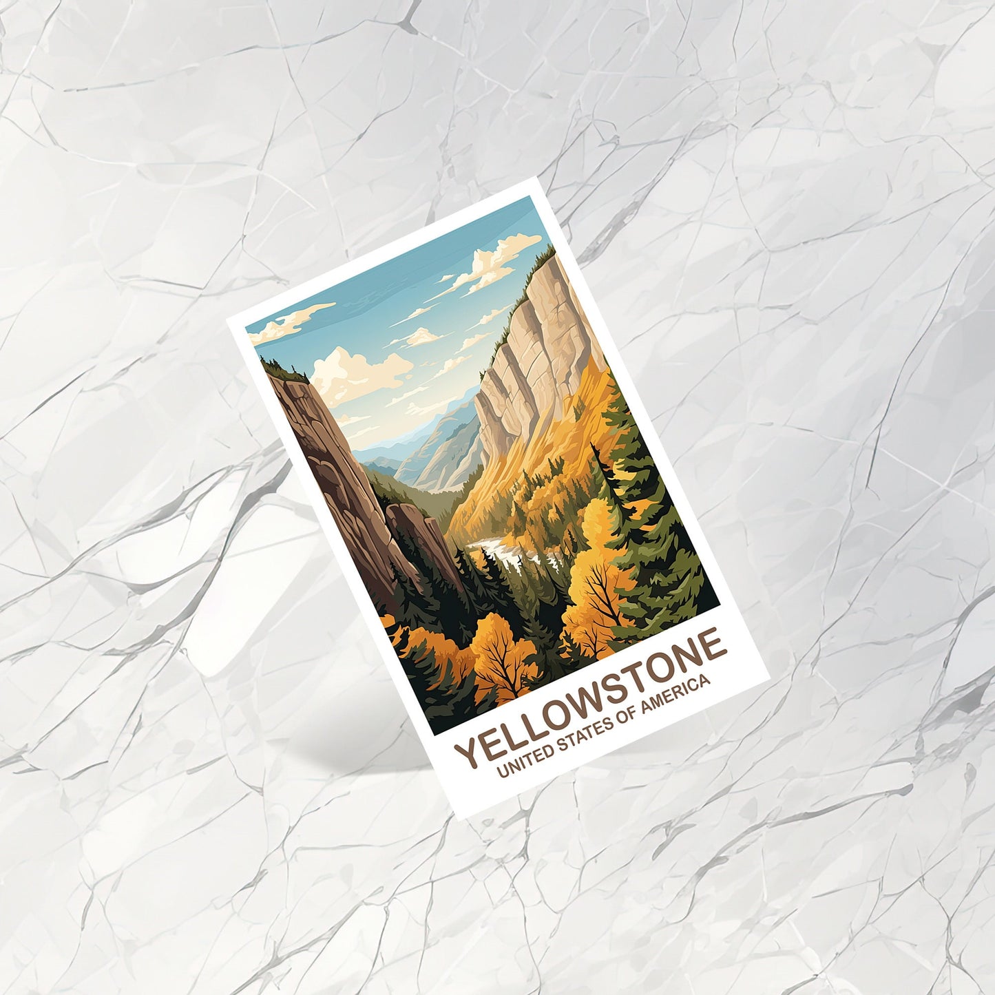 Yellowstone National Park Postcard, Travel Postcard, National Park Postcard, Yellowstone National Park Travel Art | T2NA_WYYNP1_P