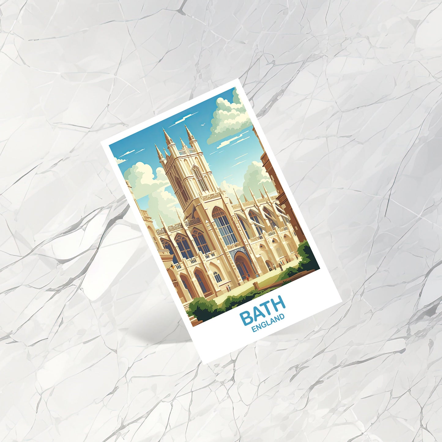 Bath England Travel Postcard Art, Bath Travel Art, Bath Postcard, England Travel Postcard Art, Travel Postcard | T2EU_ENBA1_P
