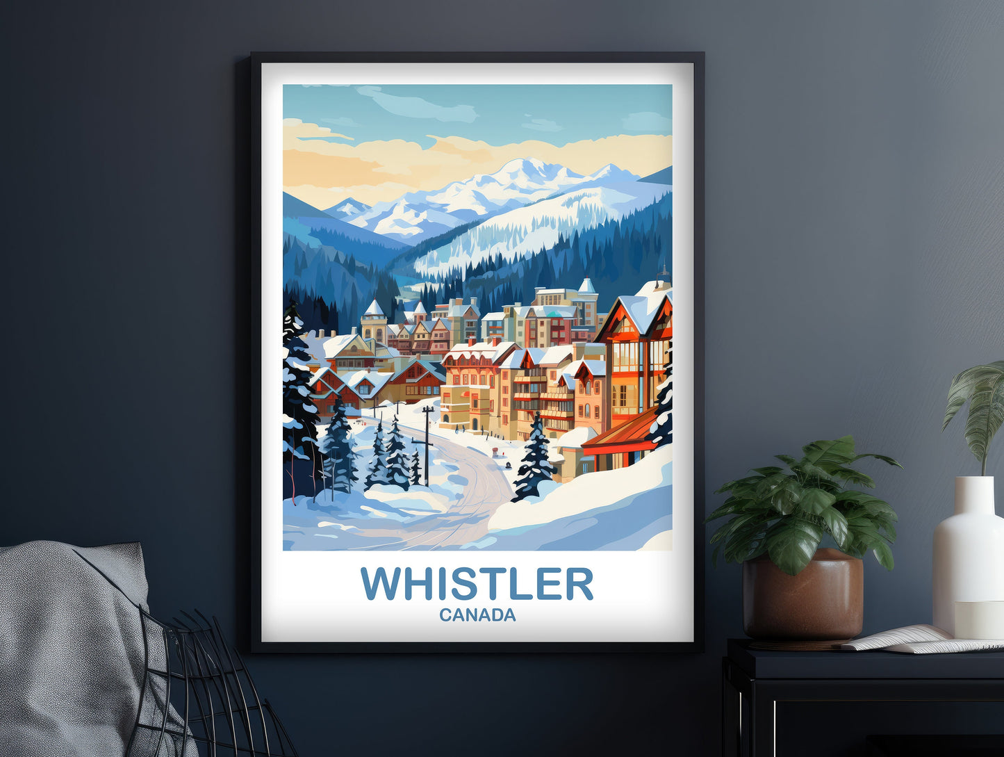 Whistler BC Travel Print, British Columbia Wall Art, Whistler Travel Poster, Travel Wall Art, Whistler Travel Wall Art | T2NA_BCWH1