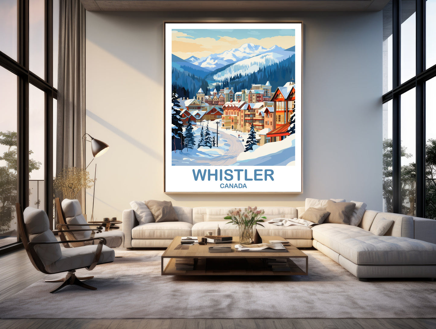Whistler BC Travel Print, British Columbia Wall Art, Whistler Travel Poster, Travel Wall Art, Whistler Travel Wall Art | T2NA_BCWH1