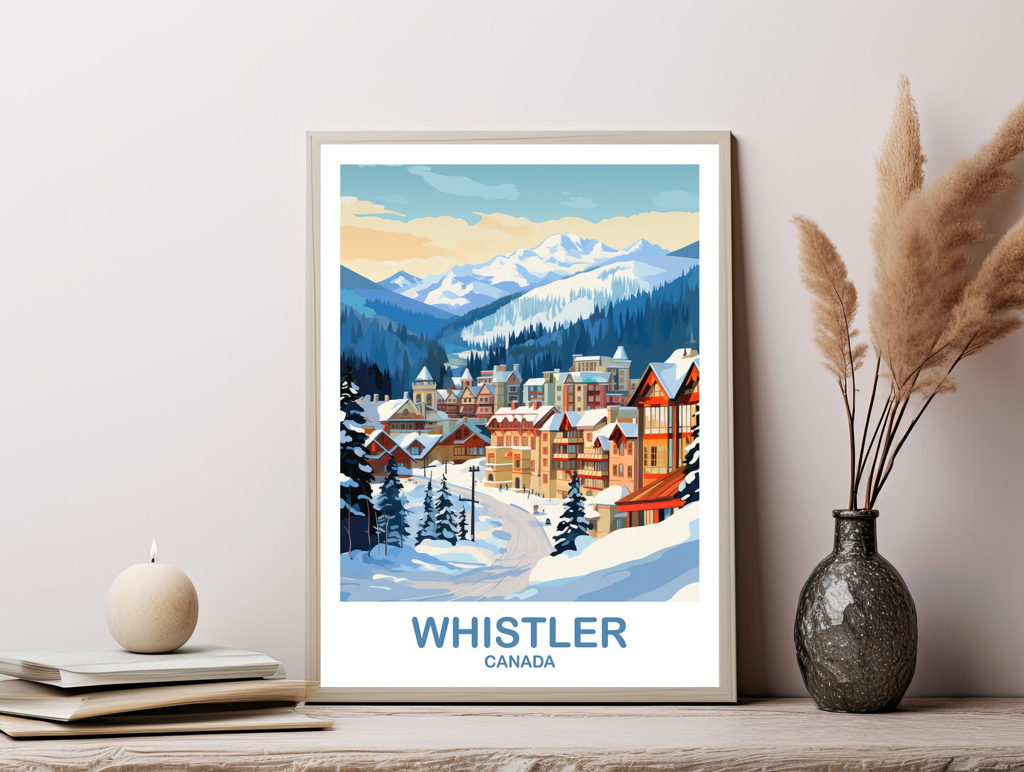 Whistler BC Travel Print, British Columbia Wall Art, Printable Whistler Travel Poster, Travel Wall Art, Digital Whistler Art | DT2NA_BCWH1
