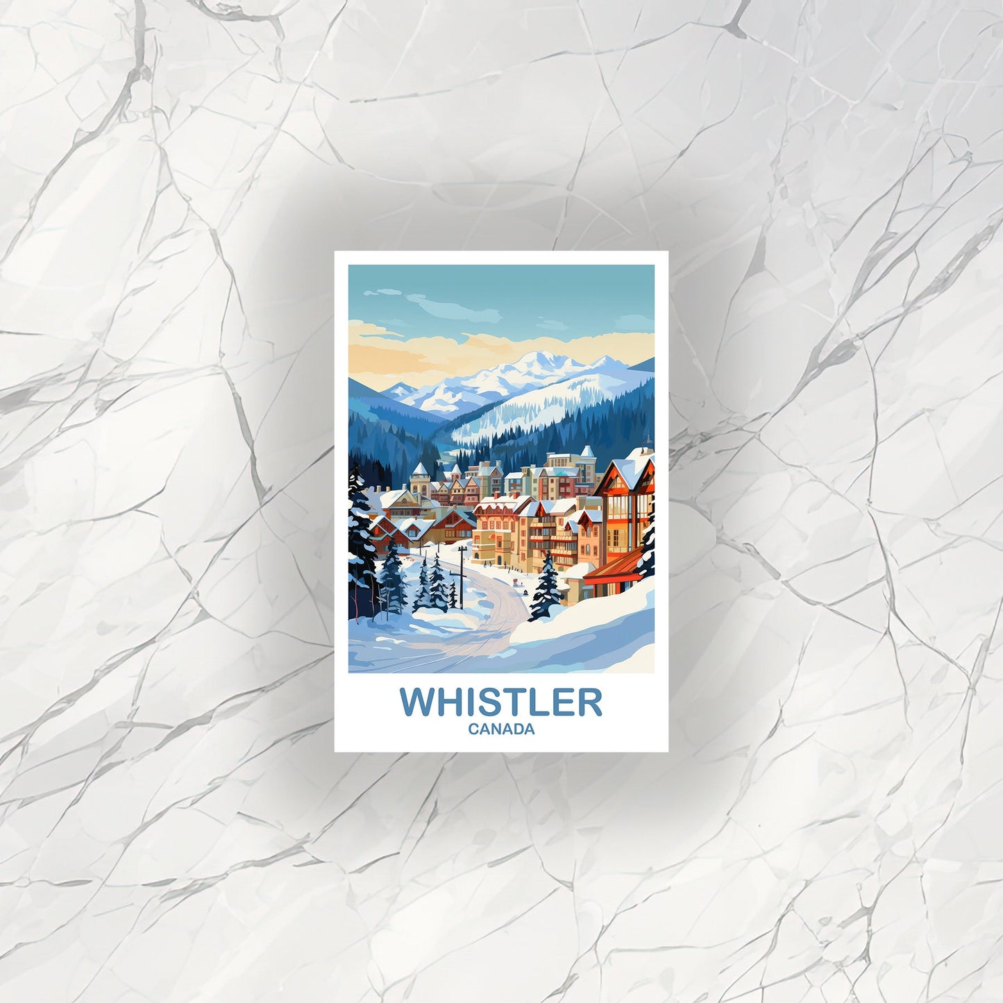 Whistler BC Travel Sticker, British Columbia Sticker, Whistler Travel Sticker, Travel Sticker Art, Whistler Travel Sticker | T2NA_BCWH1_S