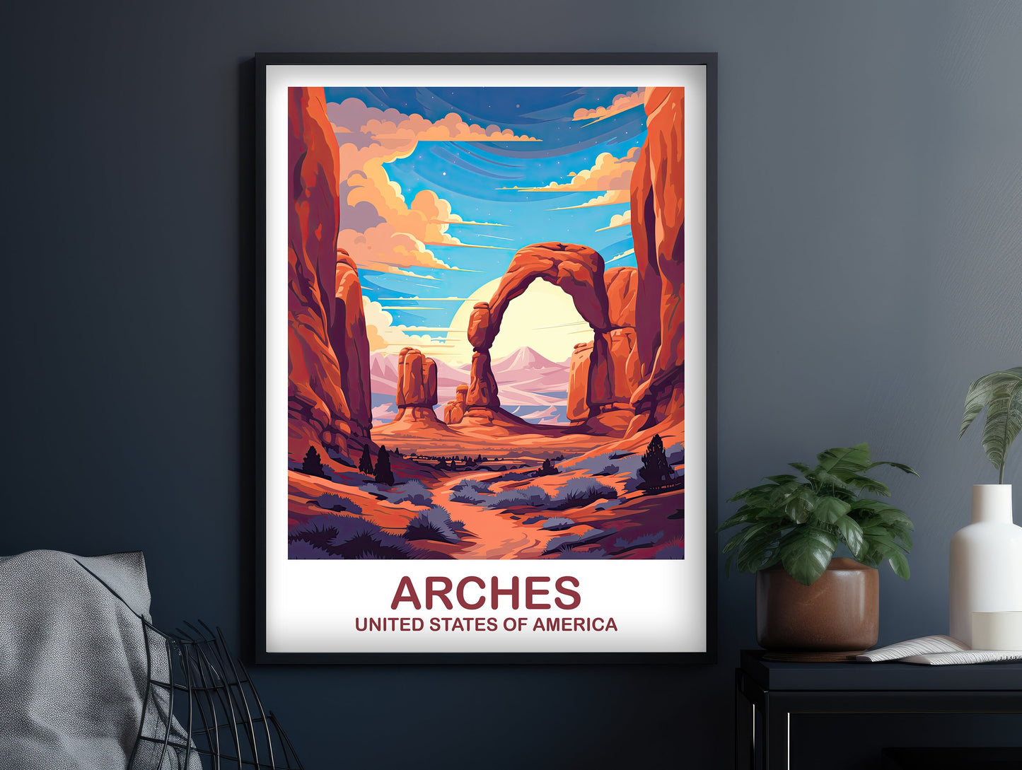 Arches National Park Travel Print, Travel Wall Art, National Park Poster, Arches National Park Travel Art, Travel Print | T2NA_UTANP1