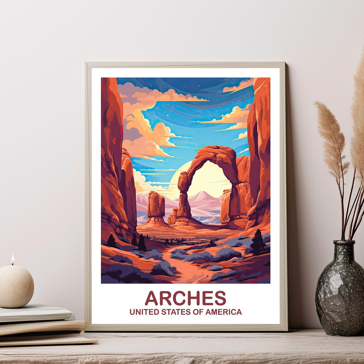 Arches National Park Travel Print, Travel Wall Art, National Park Poster, Arches National Park Travel Art, Travel Print | T2NA_UTANP1