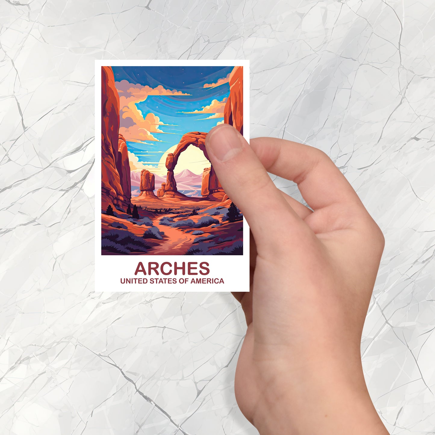 Arches National Park Travel Sticker, Travel Sticker, National Park Sticker, Arches National Park Travel Art | T2NA_UTANP1_S