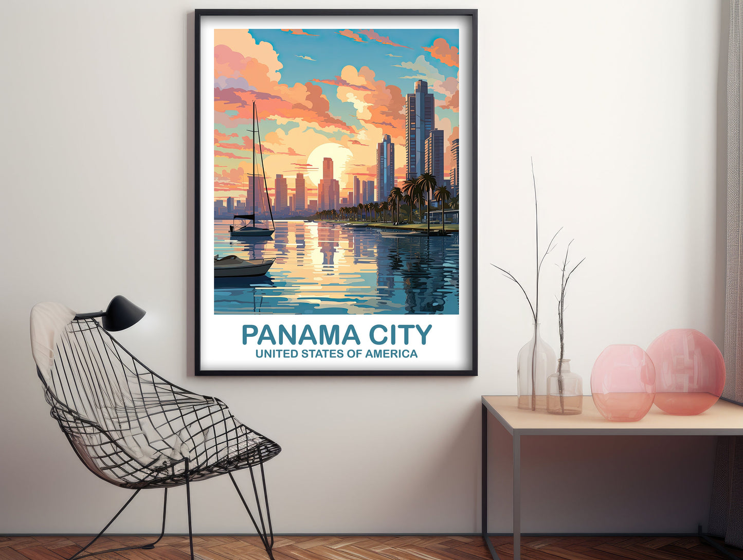 Panama City Travel Print, Panama City Travel Wall Art, Florida Wall Art Poster, City Skyline Wall Art, Florida Wall Art, Travel | T2NA_FLCP1