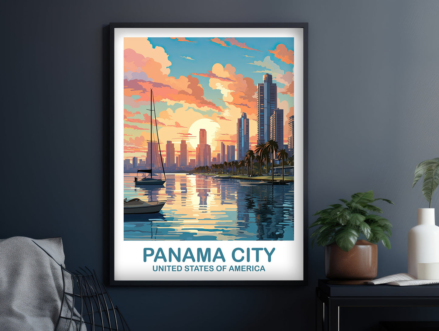 Panama City Travel Print, Panama City Travel Wall Art, Florida Wall Art Poster, City Skyline Wall Art, Florida Wall Art, Travel | T2NA_FLCP1
