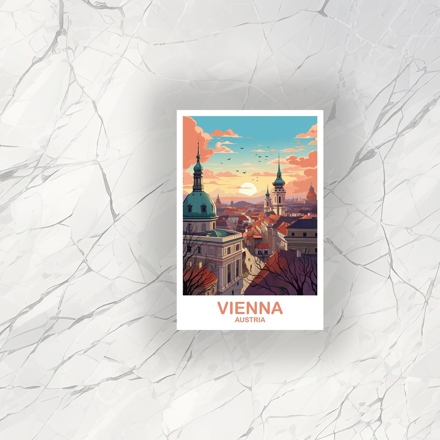 Vienna Travel Sticker Art, Austria Travel Sticker, Vienna Sticker, Austria Travel Sticker, Travel Sticker | T2EU_AUVI1_S