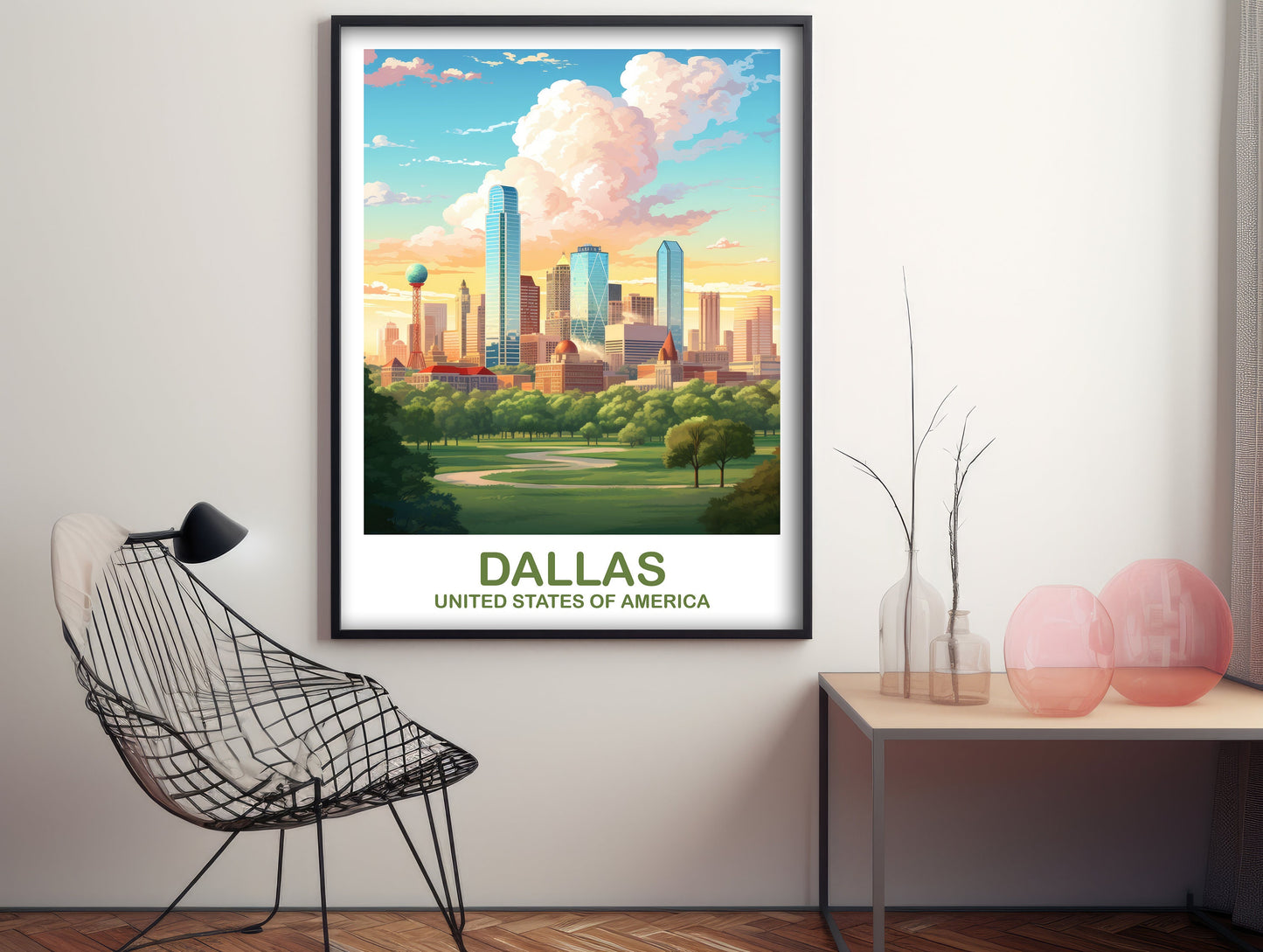 Dallas Texas Travel Poster, Dallas Wall Art, Texas Wall Art, Dallas Texas Poster, Travel Wall Art | T2NA_TEDA1