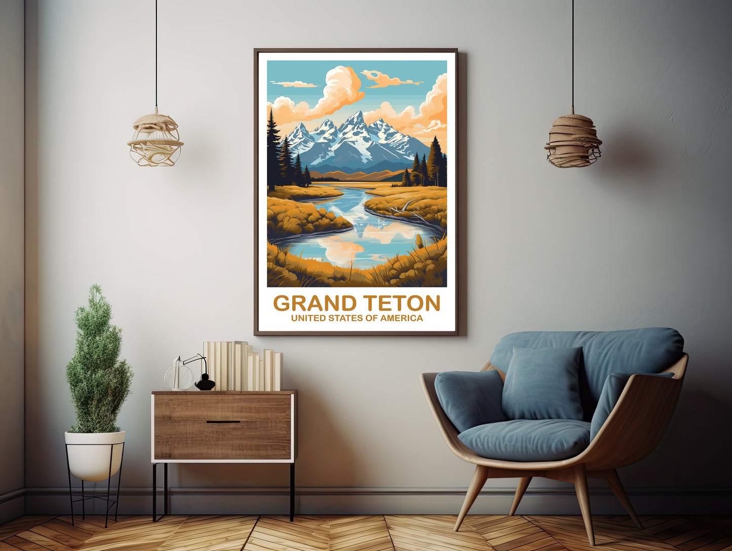 Grand Teton Travel Print, Wyoming Travel Wall Art, National Park Poster, Grand Teton National Park Travel Art, Travel Print | T2NA_WYGT1