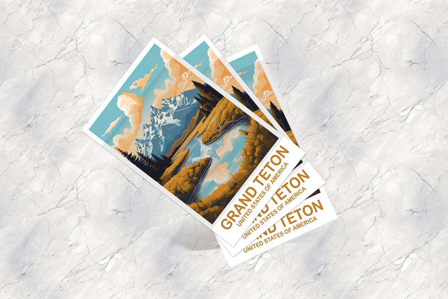 Grand Teton Travel Postcard, Wyoming Travel Postcard, National Park Postcard, Grand Teton National Park Travel Postcard | T2NA_WYGT1_P