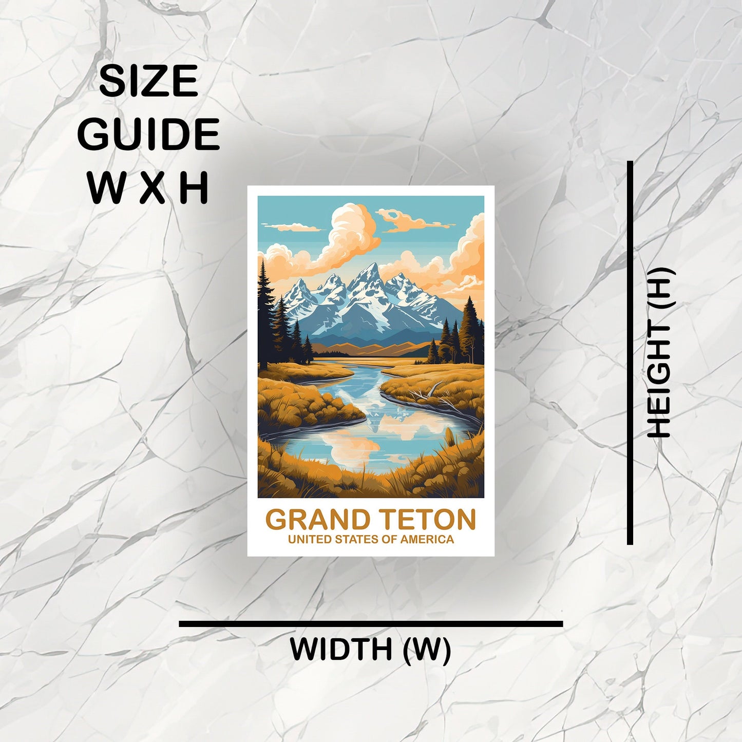 Grand Teton Travel Sticker, Wyoming Travel Sticker, National Park Sticker, Grand Teton National Park Travel Sticker | T2NA_WYGT1_S