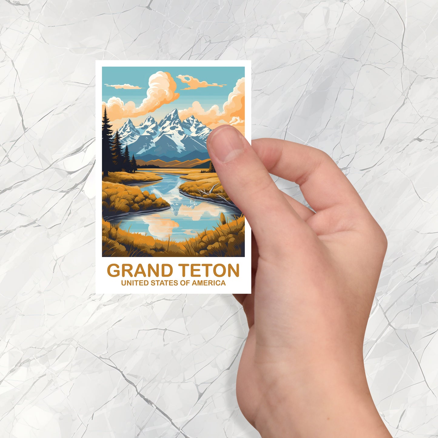 Grand Teton Travel Sticker, Wyoming Travel Sticker, National Park Sticker, Grand Teton National Park Travel Sticker | T2NA_WYGT1_S