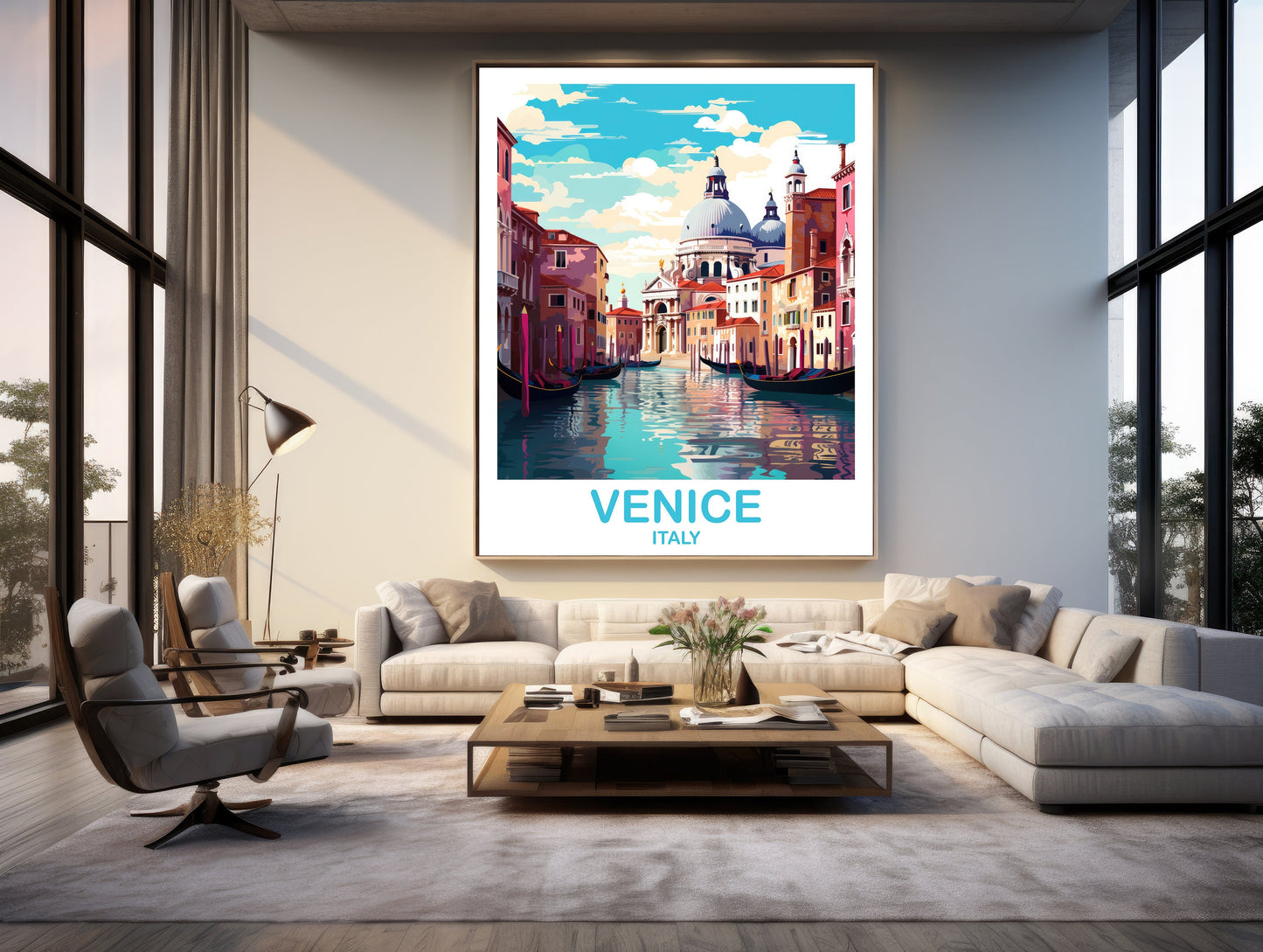 Venice Italy Travel Poster, Venice Wall Art, Venice Italy Poster, Italy Wall Art, City Skyline Travel Wall Art, Travel Poster | T2EU_ITVE1