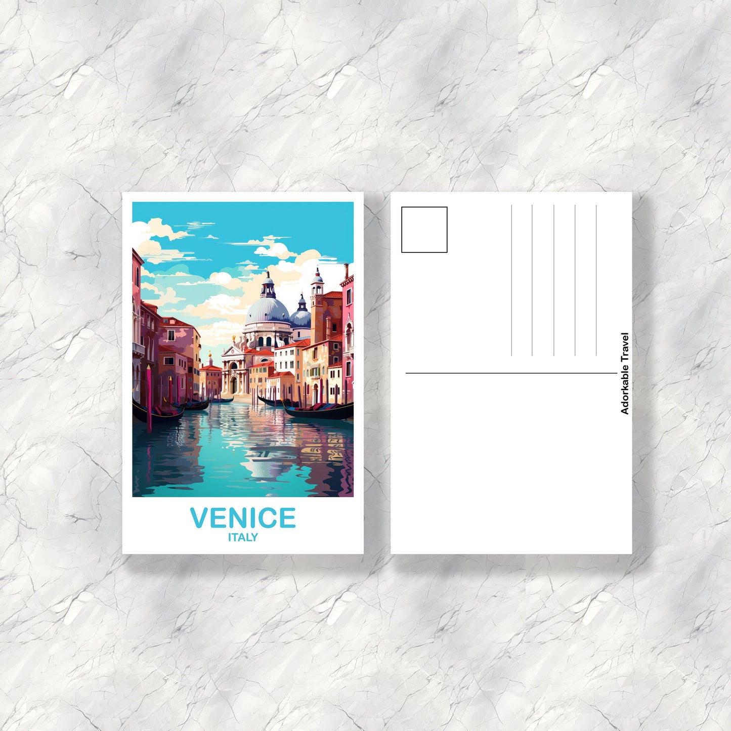 Venice Travel Postcard Art, Venice Postcard, Venice Italy Postcard, Italy Postcard, Travel Postcard, Europe Postcard | T2EU_ITVE1_P