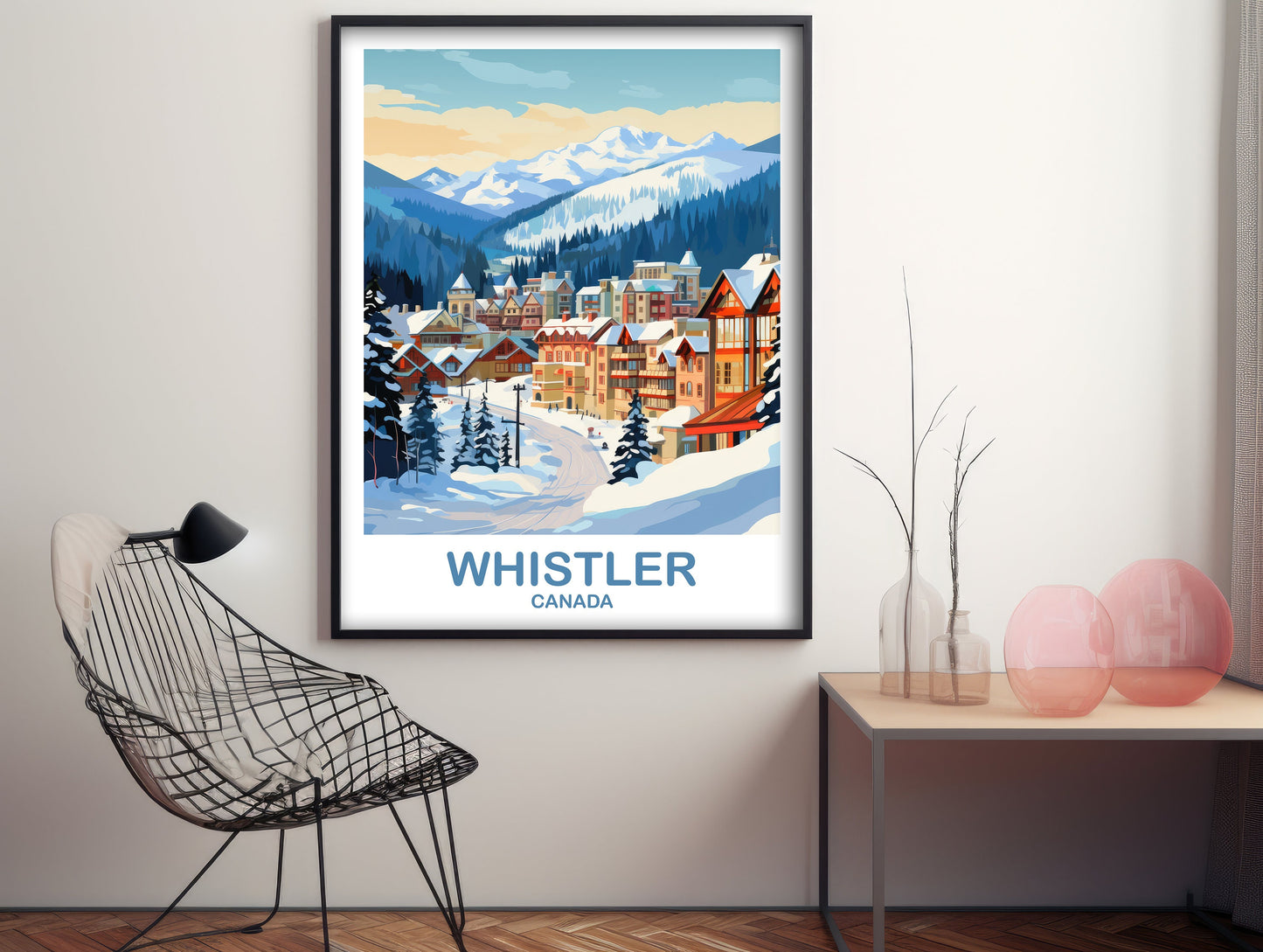 Whistler BC Travel Print, British Columbia Wall Art, Whistler Travel Poster, Travel Wall Art, Whistler Travel Wall Art | T2NA_BCWH1